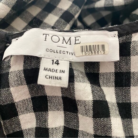 TOME Collective Gingham Ruffle Hem Dress Size 14 - Picture 9 of 9